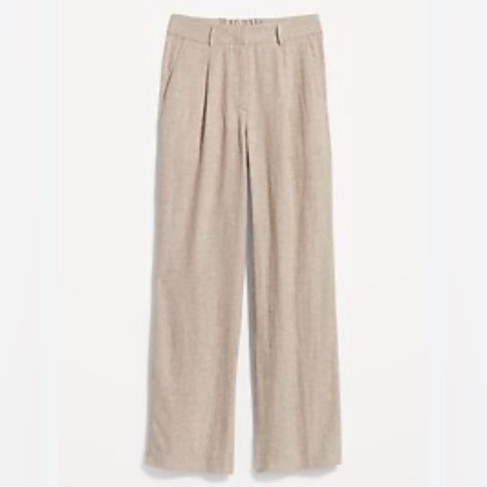 NWT Old Navy winter weight herringbone wide leg Taylor trousers, petite medium